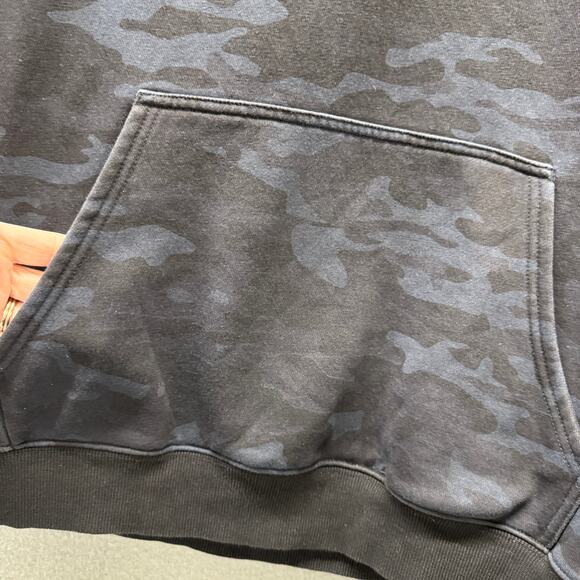 Alphalete Hoodie Mens Medium Black Blue Camo Pullover Logo Front Sweatshirt - Picture 5 of 7